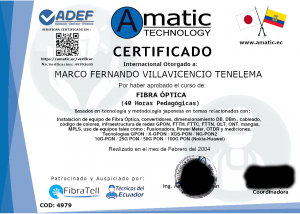 certificacion de FIBRA OPTICA
